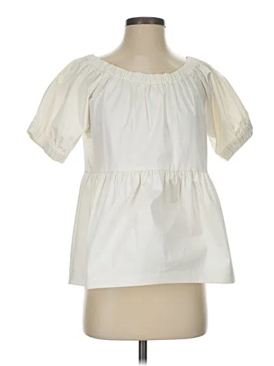 Pre-owned Kate Spade New York Short Sleeve Blouse In White