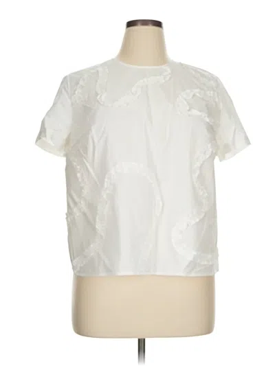 Pre-owned Kate Spade New York Short Sleeve Blouse In White