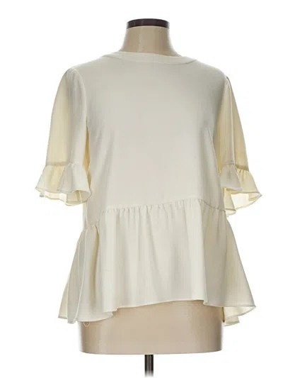 Pre-owned Kate Spade New York Short Sleeve Blouse In White