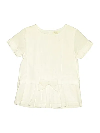 Pre-owned Kate Spade Kids'  New York Short Sleeve Blouse In White