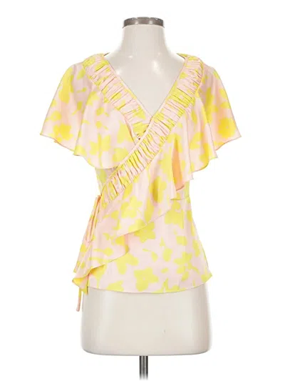 Kate Spade New York Short Sleeve Blouse In Yellow