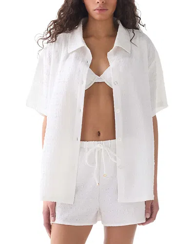 Kate Spade New York Short Sleeve Cover Up Shirt In White