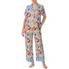 Kate Spade New York Short Sleeve Crop Pajamas In Blue/multi