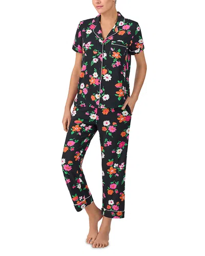 Kate Spade New York Short Sleeve Cropped Pajama Set In Multi