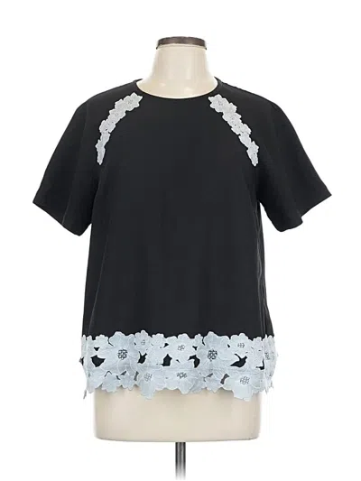 Pre-owned Kate Spade New York Short Sleeve Top Black Crew Neck Tops