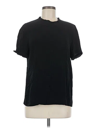 Pre-owned Kate Spade New York Short Sleeve Top Black Crew Neck Tops