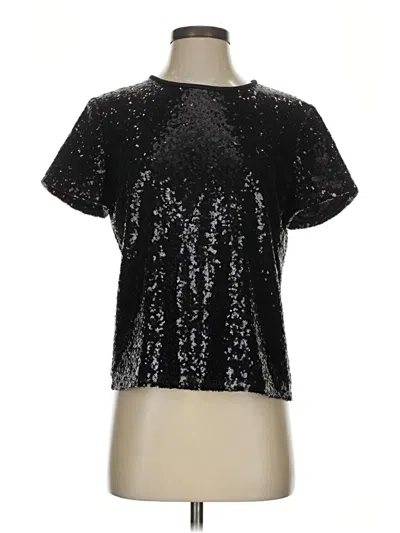 Pre-owned Kate Spade New York Short Sleeve Top Black Keyhole Neckline Tops