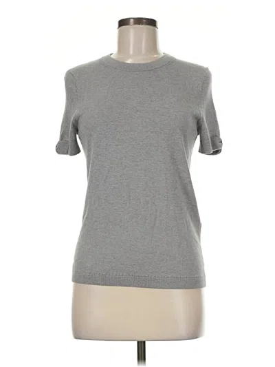 Pre-owned Kate Spade New York Short Sleeve Top Gray Crew Neck Tops