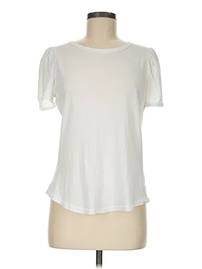 Pre-owned Kate Spade New York Short Sleeve Top Ivory Crew Neck Tops