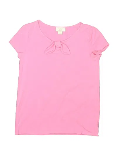 Pre-owned Kate Spade Kids'  New York Short Sleeve Top Pink Keyhole Neckline Tops