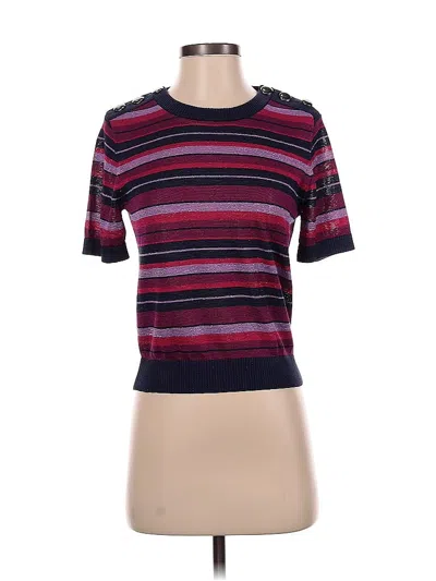 Pre-owned Kate Spade New York Short Sleeve Top Purple Crew Neck Tops
