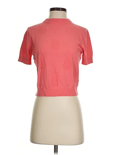 Pre-owned Kate Spade New York Short Sleeve Top Red Mock Neckline Tops