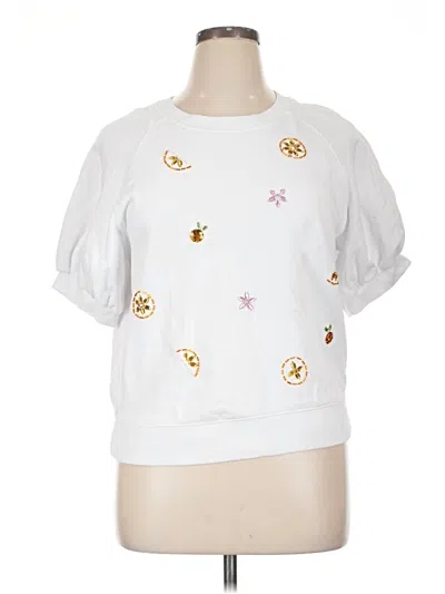 Pre-owned Kate Spade New York Short Sleeve Top White Boatneck Tops