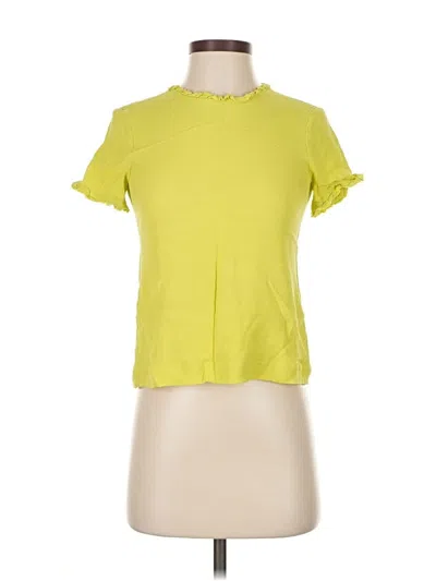 Pre-owned Kate Spade New York Short Sleeve Top Yellow Mock Neckline Tops