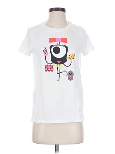 Pre-owned Kate Spade New York Short Sleeve T-shirt In White