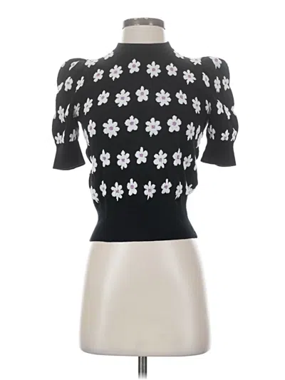 Pre-owned Kate Spade New York Short Sleeve Turtleneck In Black