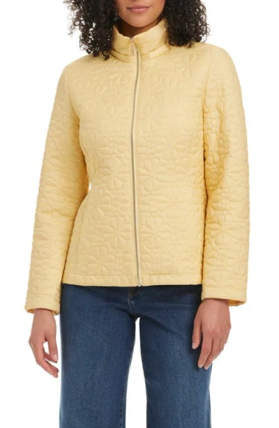 Kate Spade New York Short Spade Flower Quilted Jacket In Yellow