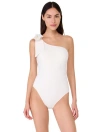 Kate Spade New York Shoulder Bow Tie One Shoulder One Piece Swimsuit In Cream