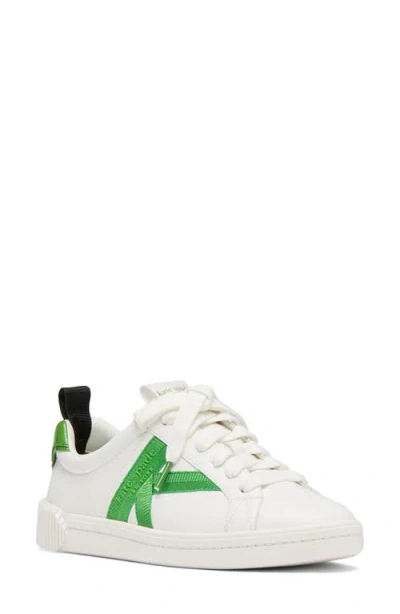Kate Spade New York Signature Sneaker In True White/ Ks Green