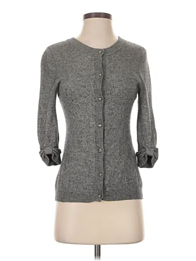 Pre-owned Kate Spade New York Silk Cardigan Sweater In Gray