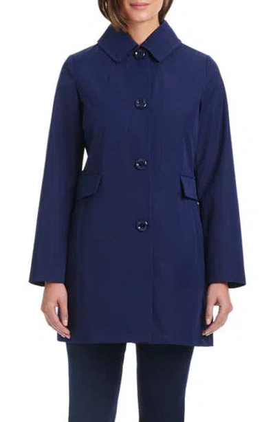 Kate Spade New York Single Breasted Hooded Trench Coat In Planetary Navy