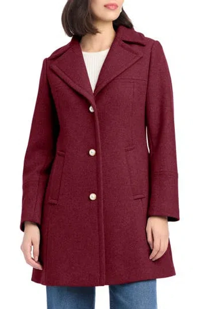 Kate Spade New York Single Breasted Wool Blend Coat In Purple