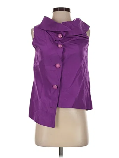 Pre-owned Kate Spade New York Sleeveless Button Down Shirt In Purple