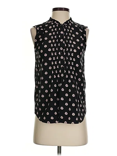 Pre-owned Kate Spade New York Sleeveless Silk Top Black High Neck Tops