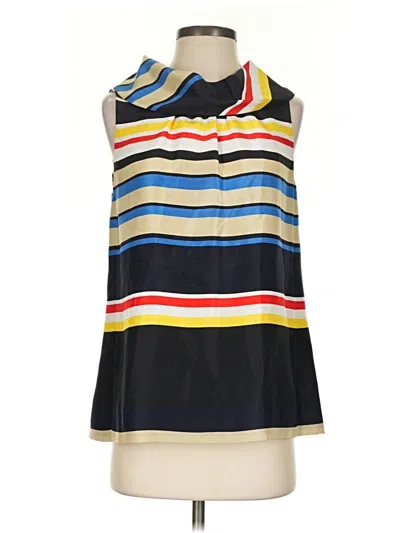 Pre-owned Kate Spade New York Sleeveless Silk Top Blue Cowl Neck Tops