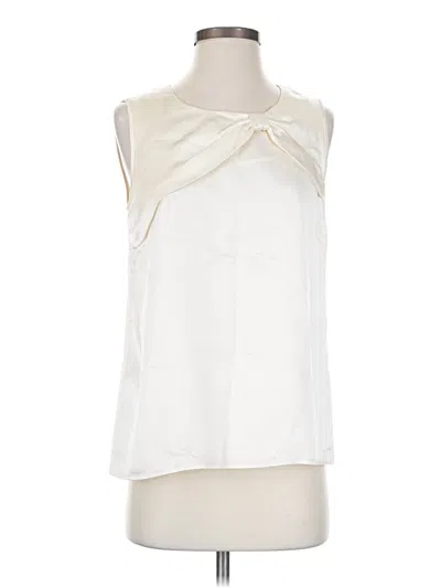 Pre-owned Kate Spade New York Sleeveless Silk Top Ivory Halter Neckline Tops