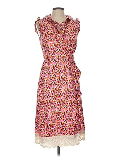 Pre-owned Kate Spade New York Sleeveless Silk Top Pink Strapless Neckline Tops