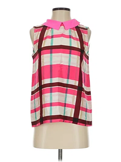 Pre-owned Kate Spade New York Sleeveless Silk Top Pink Tie Neck Tops