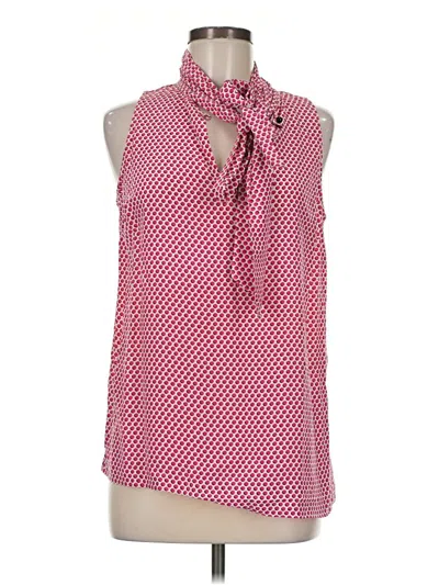 Pre-owned Kate Spade New York Sleeveless Silk Top Pink Tie Neck Tops