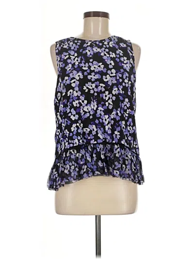 Pre-owned Kate Spade New York Sleeveless Silk Top Purple Halter Neckline Tops