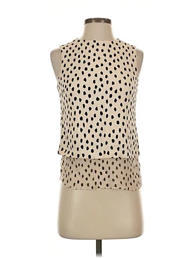 Pre-owned Kate Spade New York Sleeveless Silk Top Tan Halter Neckline Tops In Brown