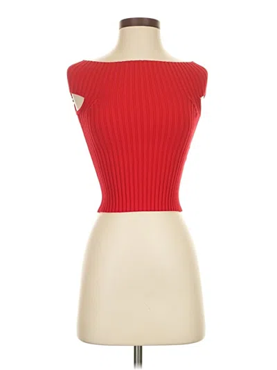 Pre-owned Kate Spade New York Sleeveless Top Red Strapless Neckline Tops