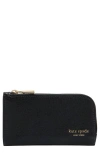 Kate Spade Devin Glitter Edge Saffiano Leather Slim Bifold Wallet In Black