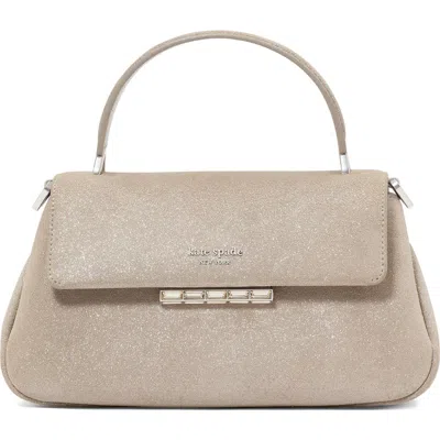 Kate Spade New York Small Grace Glitter Suede Top Handle Bag In Silver