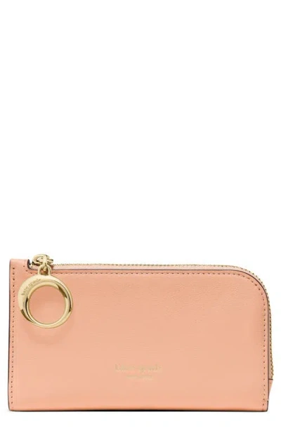 Kate Spade New York Small Halo Fine Grain Leather Zip Wallet In Orange