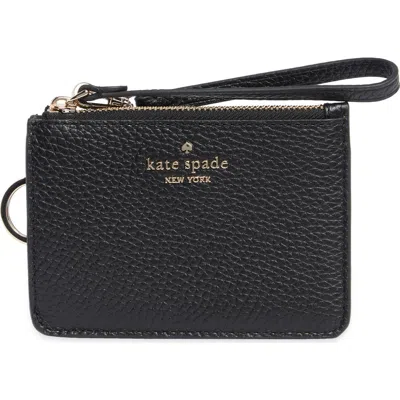 Kate Spade New York Small Lena Leather Card Case In Black