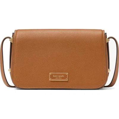 Kate Spade New York Small Liv Pebble Leather Flap Crossbody Bag In Cavern Clay