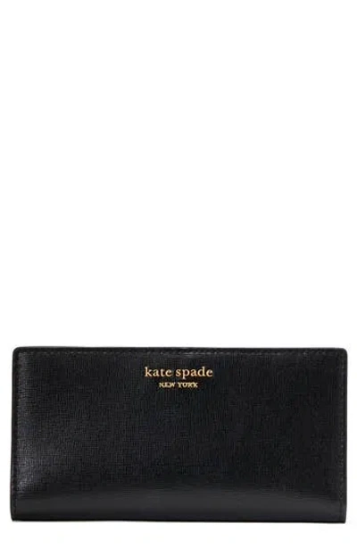 Kate Spade New York Small Morgan Slim Leather Bifold Wallet In Black
