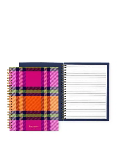 Kate Spade New York Small Spiral Notebook In Grand Plaid Duo