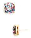 Kate Spade Womens Multi Glitter Glittered Small Square Stud Earrings In Confetti Multi Glitter
