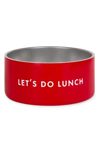 Kate Spade New York Small Stainless Steel Dog Bowl In Red