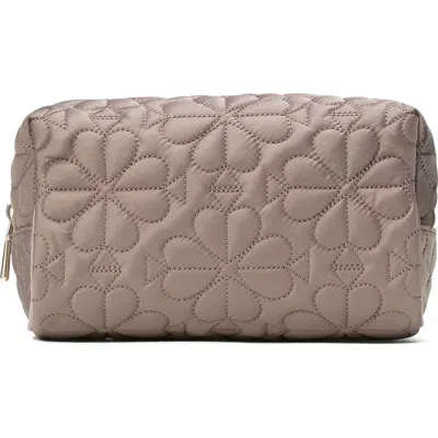 Kate Spade New York Small Tilly Quilted Fabric Cosmetics Case In Gray