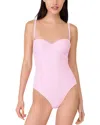 Kate Spade New York Smocked One Piece Swimsuit In Begonia Blush