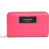 Kate Spade New York Smooth Leather Medium Zip Wallet In Brown