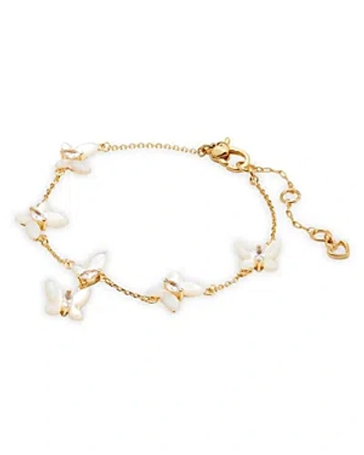 Kate Spade New York Social Butterfly Bracelet In White/gold