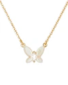 Kate Spade New York Social Butterfly Pendant Necklace, 18 In Cream/gold